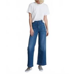 NEW ASKK NY sailor vintage gunnison cropped wide leg jeans in blue
